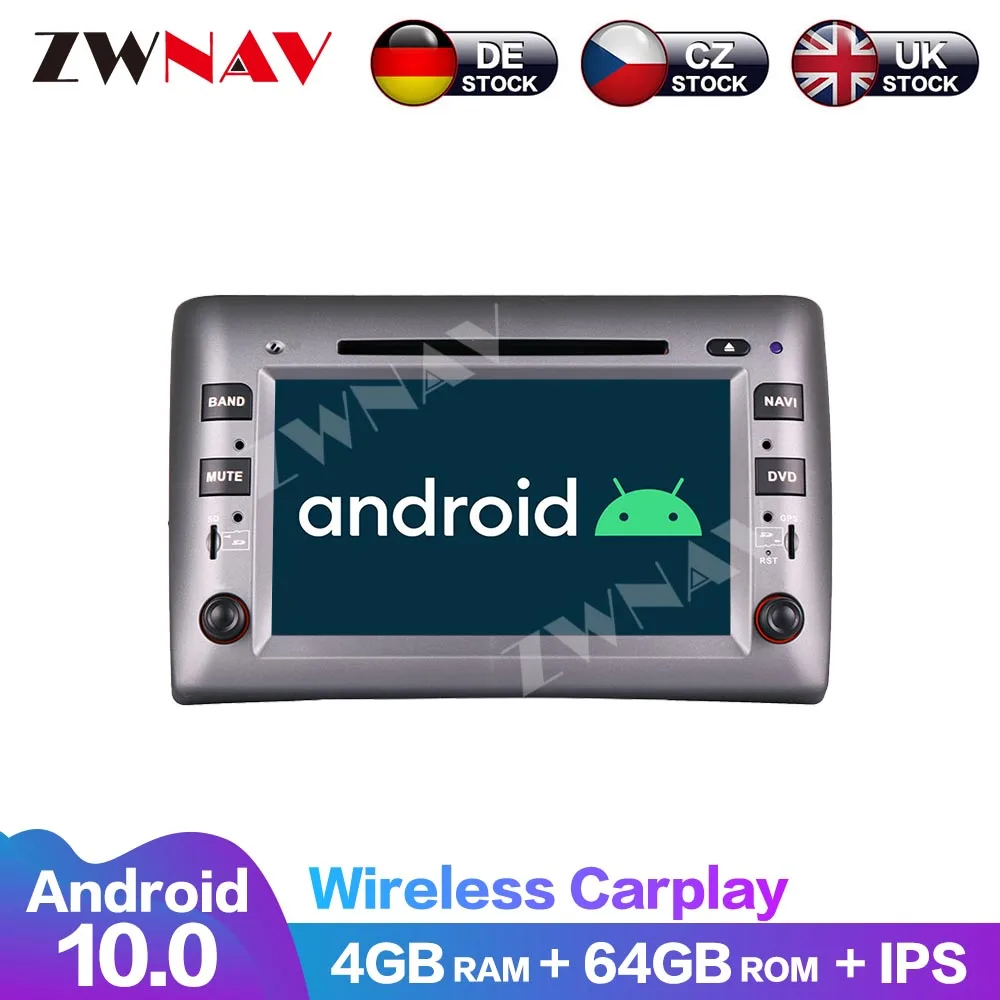 Android 10 8 Core 4+64G Carplay DVD Player GPS Stereo Navigation Car Multimedia Player Touch Screen DSP For Fiat Stilo 2002-2010