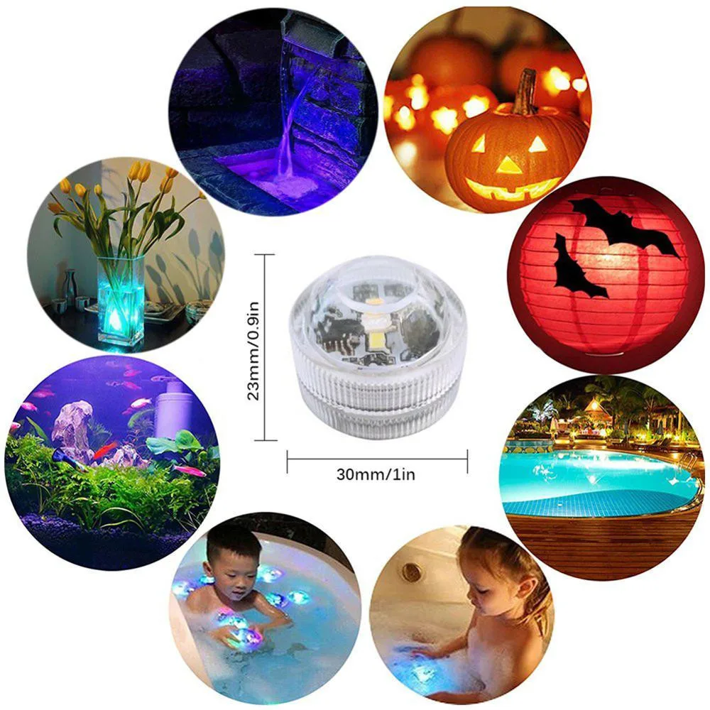 Submersible LED Tea Light Mini Table Lights With Battery Party Supplies Christmas Vase Paper Lantern Decoration Lamps