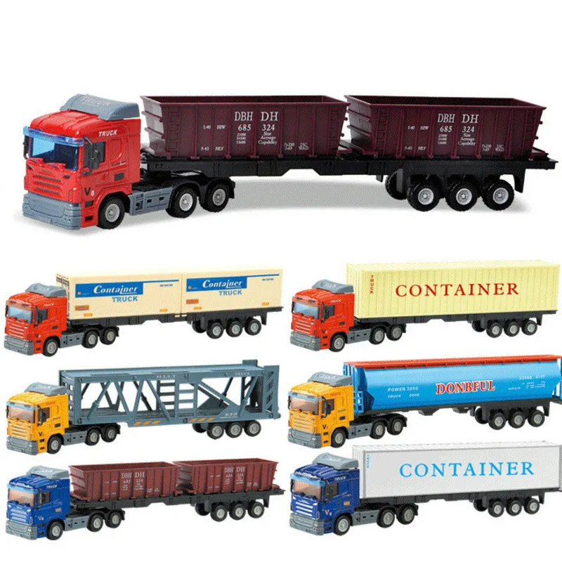 

Alloy Metal Car Model Container Truck Diecast Model Educational Toys For Children Kids Christmas Birthday Gift For Boys Vehicle