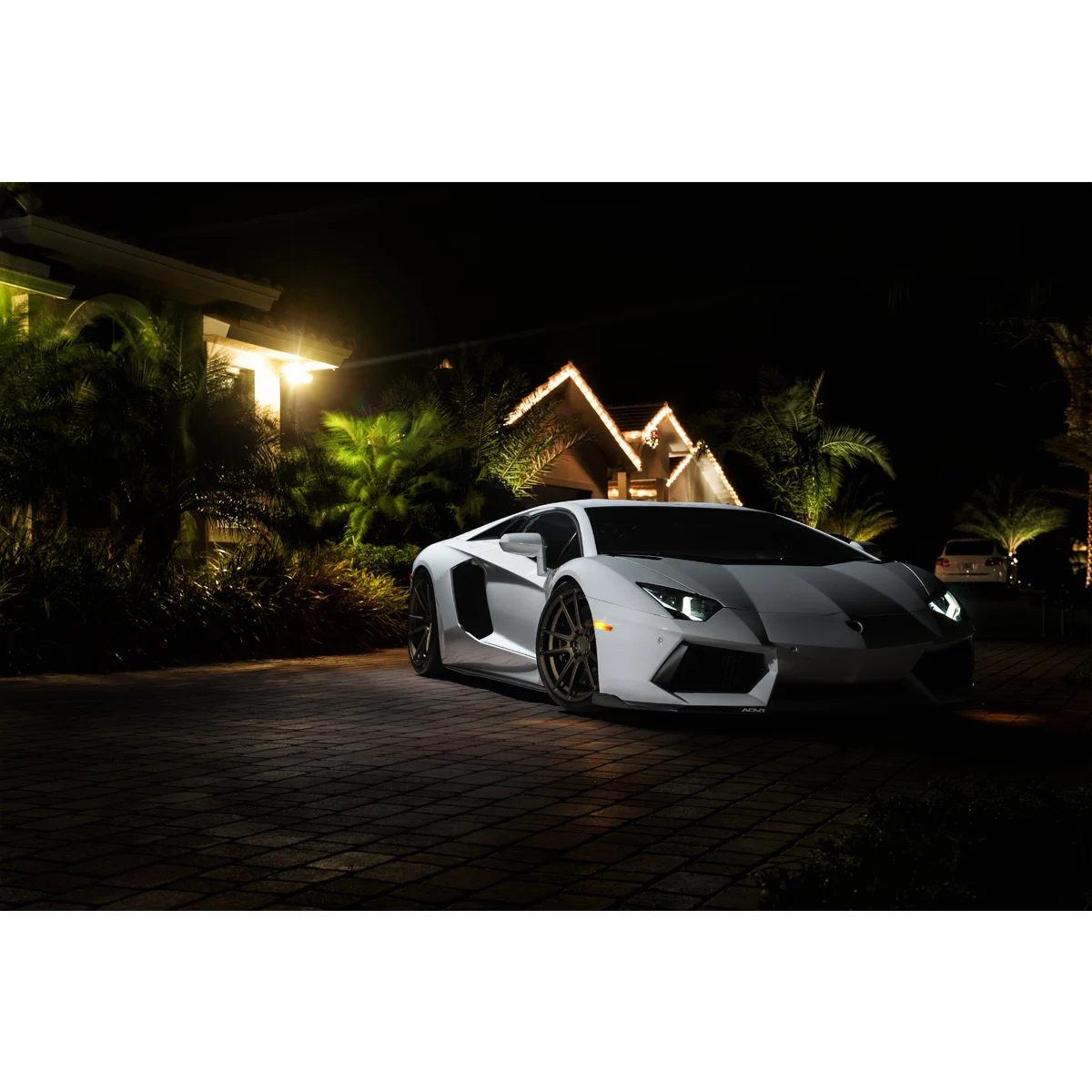 Supercar Aventador White Car Silhouette Wall Art Posters Fabric Canvas Print Paintings for Living Room Decor