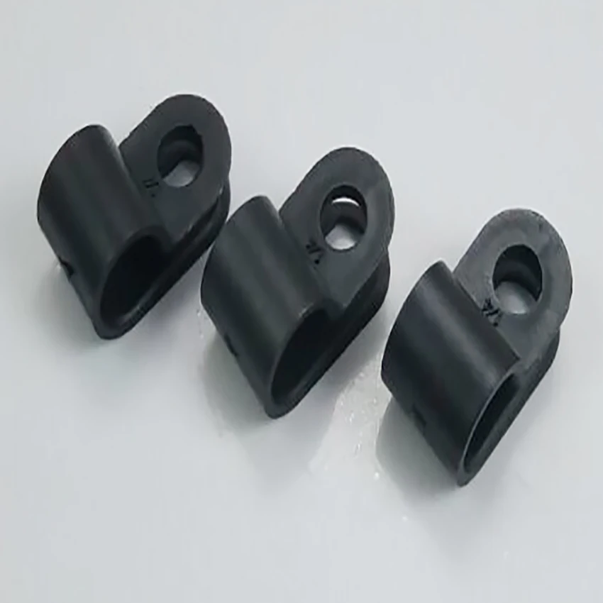 100Pcs/Bag 3.3 5.2 6.4 8.4 10.4 13.2 16 19 1/8 3/16 1/4 5/16 3/8 1/2R R-Type Nylon R Type Clamp Cable Clips Black