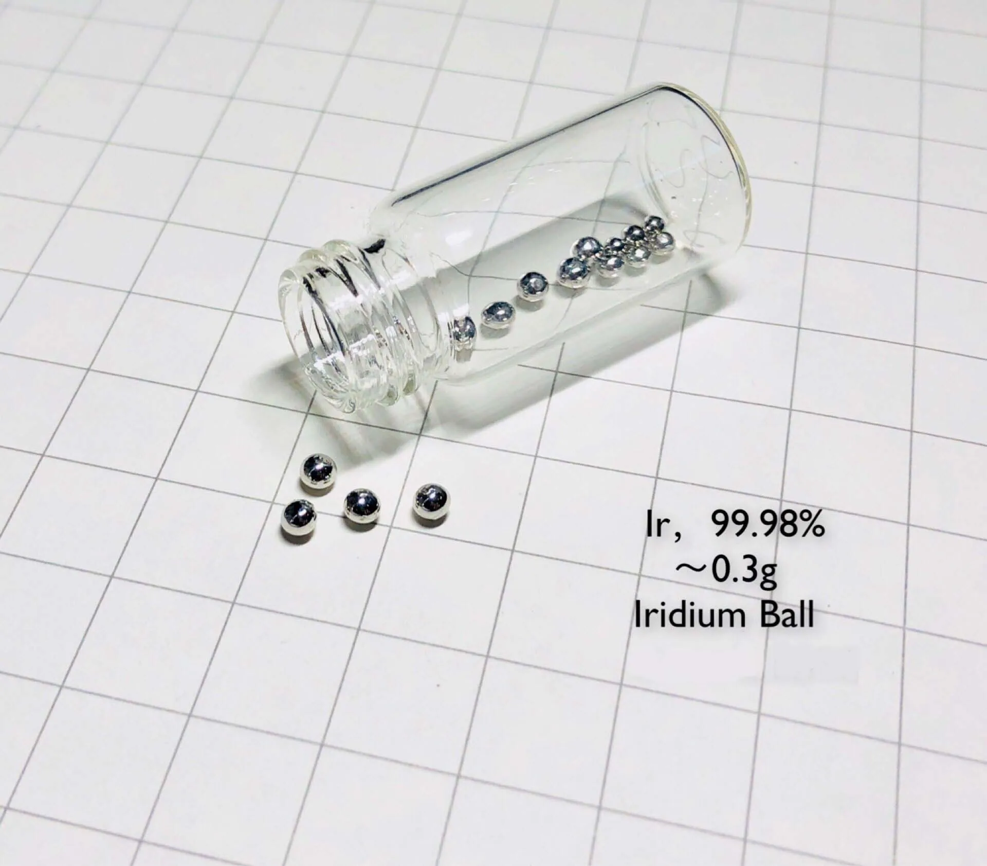 Pure Iridium Metal Ball 99.98% Ir 0.1-0.3g Solid Pellet