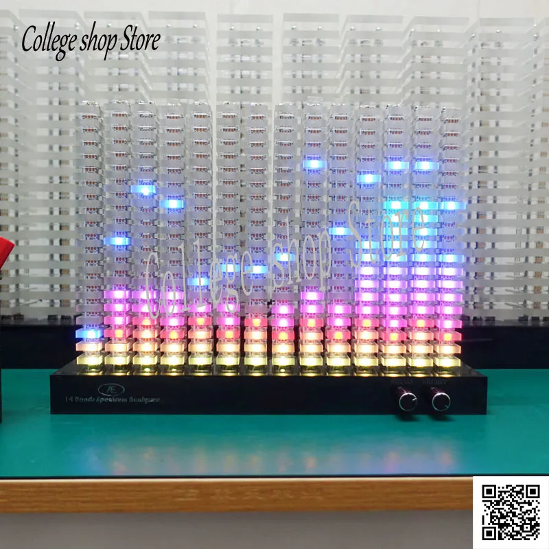 14-segment Spectrum Analyzer Level Indication Music Spectrum Light LED Acrylic Light Column VU