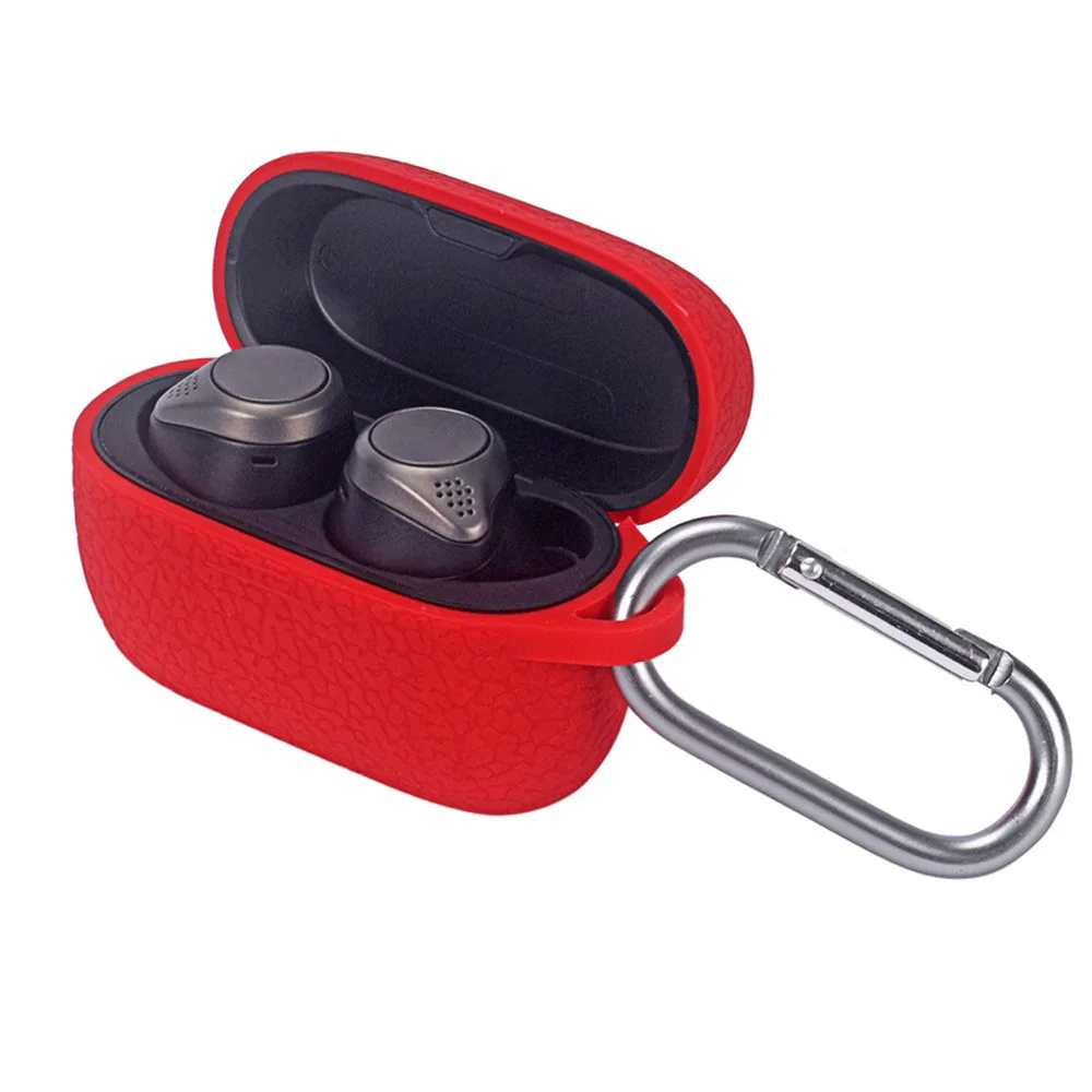 Funda protectora de silicona para Jabra Elite Active 75t, caja de carga, rayas de piel con hebilla, accesorios para auriculares inalámbricos