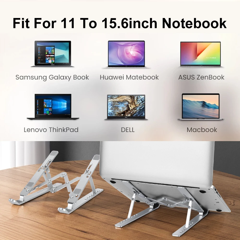 Portable Laptop Stand Aluminum Notebook Support Computer Bracket Macbook Air Pro Holder Accessories Foldable Lap Top Base For Pc