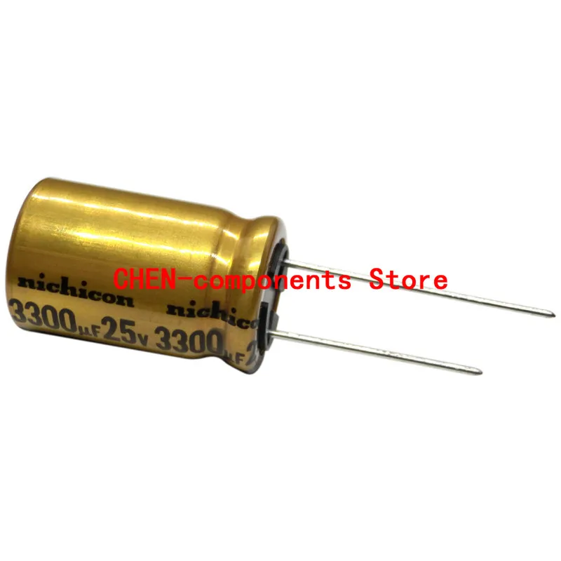 

10PCS NEW Nichicon FW 25V3300UF P7.5MM 16X25MM Fever audio filter electrolytic capacitor 3300uF/25v 85degrees 3300UF 25V