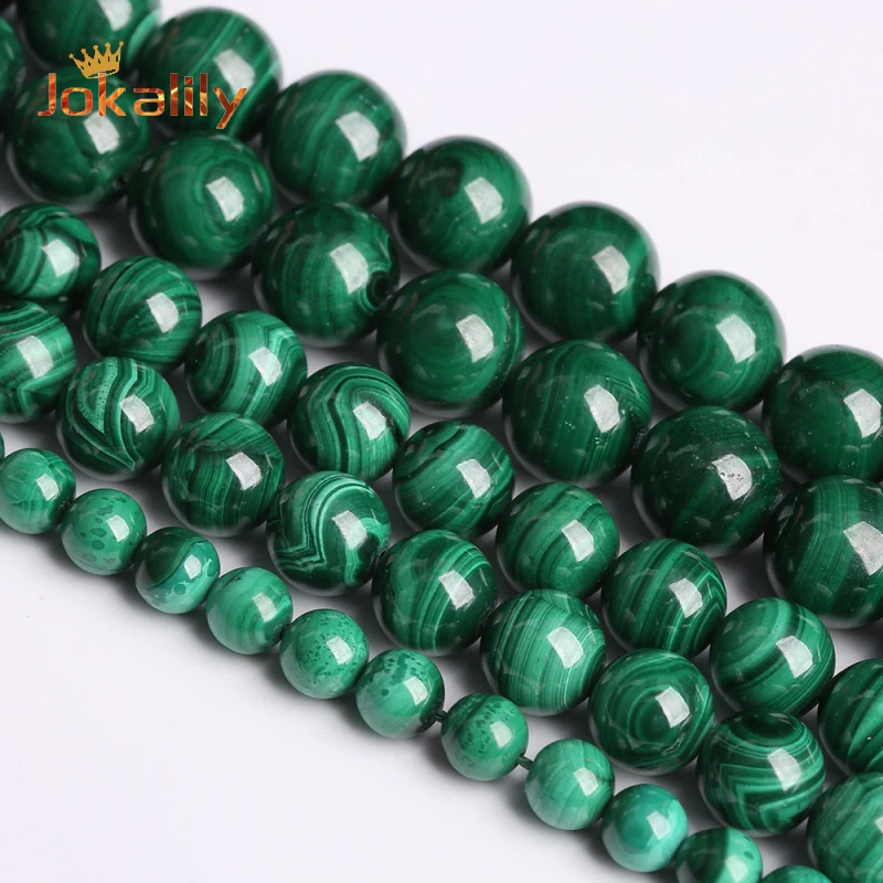 

7A Natural Green Malachite Gemstone Beads Stone Round Loose Beads For Jewelry Making DIY Bracelet Necklace 4 6 8 10 12mm 15"inch