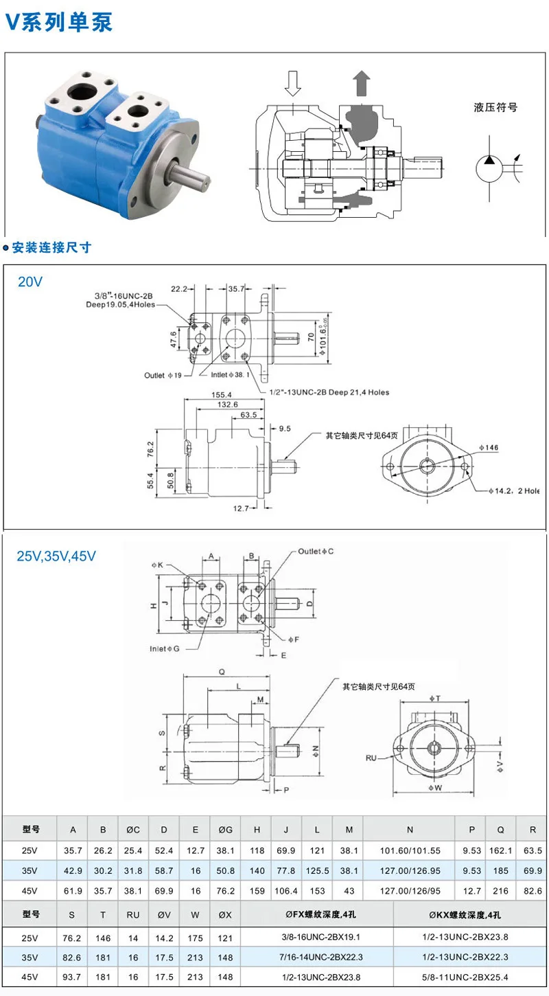 VICKERS 25V15A-1A22R Vickers series vane pump /VICKERS Accessories