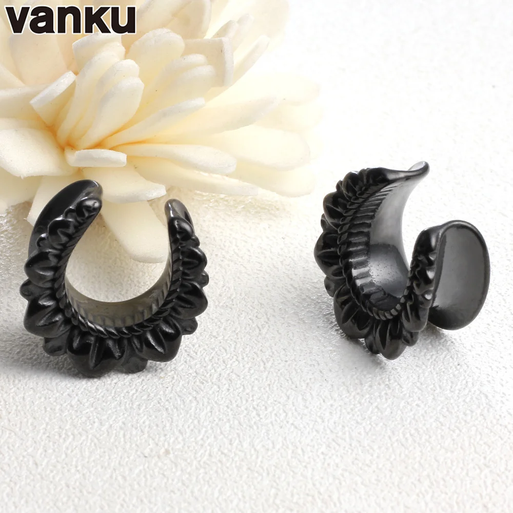 Vanku 10pcs New Saddle Ear Tunnel Plug Piercing Ring Expander Ear Gauges Stainless Steel 6-25mm Fashion Body Piercing Jewelry