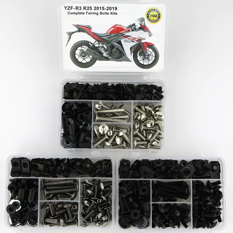 Fit For Yamaha YZF-R3 YZF-R25 2015 2016 2017 2018 2019 Complete Full Fairing Bolts Kit Spire Speed Nuts Clips Screws Steel