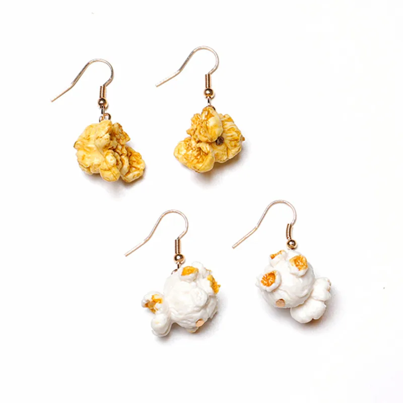 New Arrival Popcorn Fried Chicken Food Acrylic Drop Earrings For Women Handmade Creative Funny Dangle Earring Jewelry Accessory