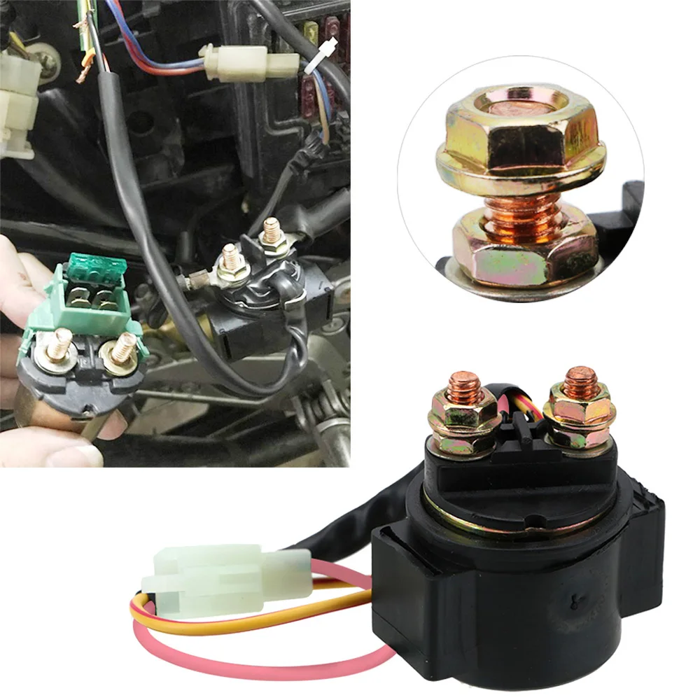 12V Motorcycle Solenoid Starter Relay 2 Pin Bike Motorbike Accessories For GY6 50CC 125CC 150CC Scooter ATV Karts CG125 GY6-125