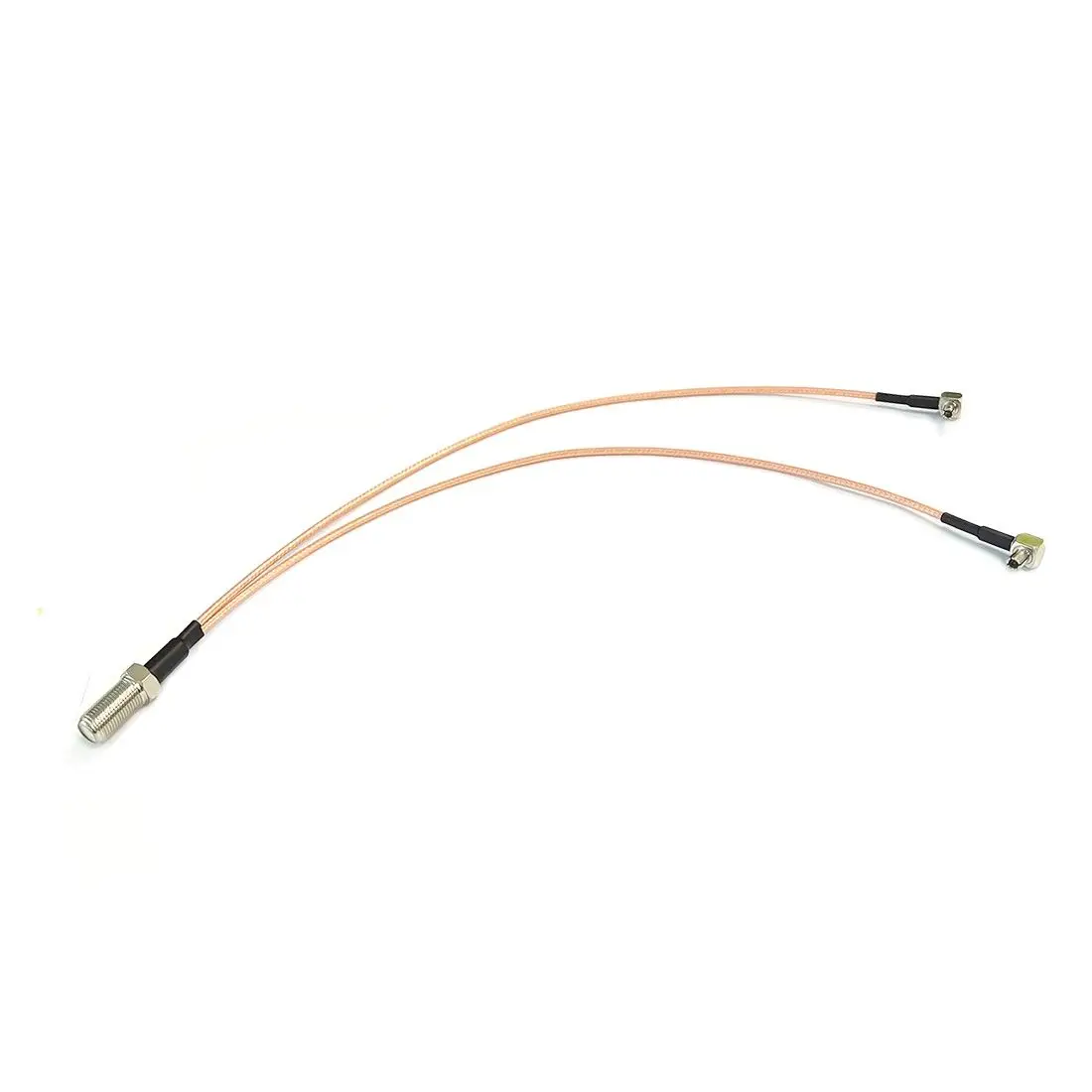 New F Female To 2x TS9 Right Angle 90-degree Y Type Splitter RG316 Cable Wholesale 15cm/30cm/50cm for 3G Modem