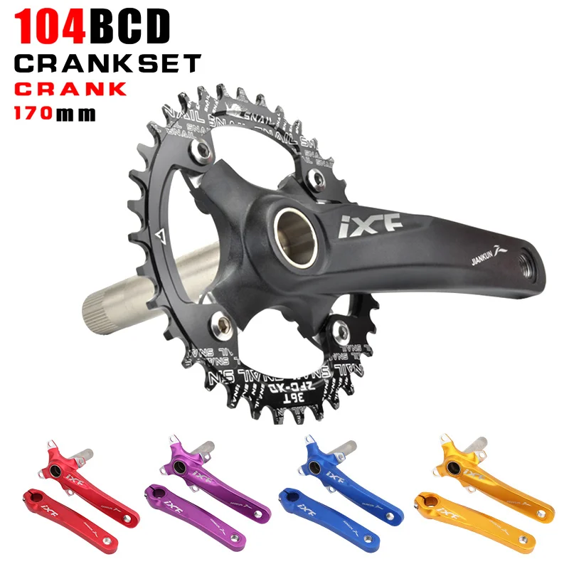 

IXF MTB bike crankset bicycle hollow integrated crank modified single disc 104BCD 32 34 36 38 40 42T crankset bottom bracke