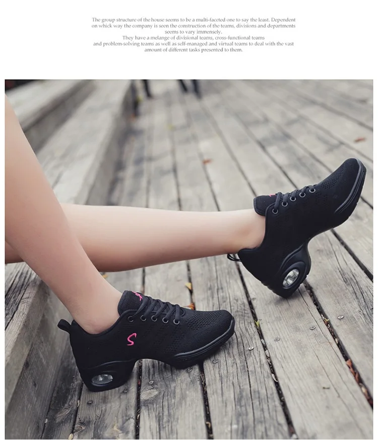 DIY Adult Sneakers Dance Shoes Size 33-43 Women\'s Black Lace-up Modern/Jazz/Square Dance Shoes Soft Bottom Fitness Sports Shoes