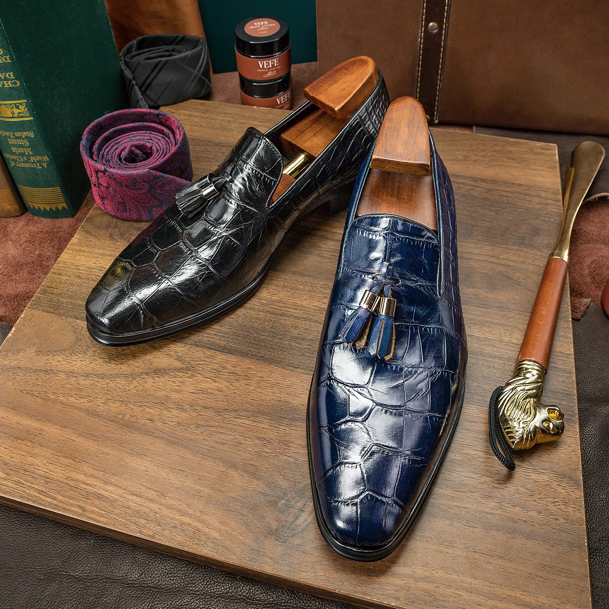 Hanmce Fashion Men Shoes High Quality Slip-On Loafers Shoes For Men Genuine Leather