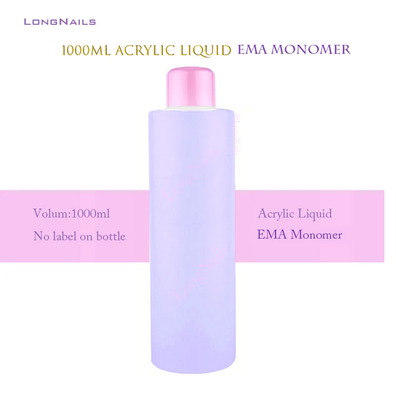 

35.7fl.Oz High-Quality EMA Acrylic Liquid 1000ML No-Label For Professional Manicure Teaching Building Acrylic Nails Monomer 2021