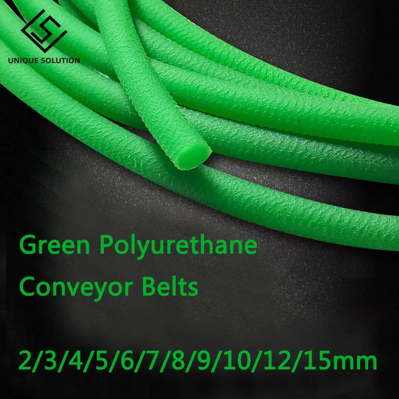 

Green Polyurethane Conveyor Belts Diameter 2/3/4/5/6/7/8/9/10/12/15mm PU Round Drive Belt Meltable Cord