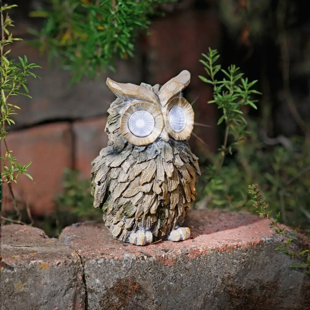 European Style Outdoors Solar Light Animal Owl Type Gardening Owl Ornaments With Bright LED Light Garden Night Light