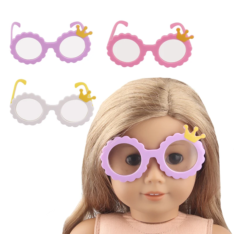 Cute Doll Sunglass For American 18 Inch Girl Dolls Beach Party Travel Glasses For 43cm Baby New Born&DIY Doll Girls Toy Gift