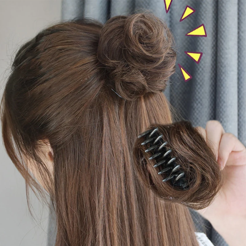 

Synthetic Hair Extension Chignon Donut Roller Elastic Hair Clip Hairpiece For Women Cute Girl Messy Scrunchie Hair Bun