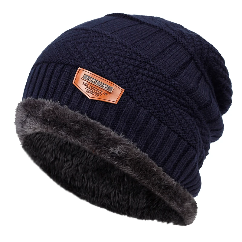 New fashion knit hat plus velvet thick warm hats autumn and winter fashion hip hop outdoor wool caps middle-aged universal cap