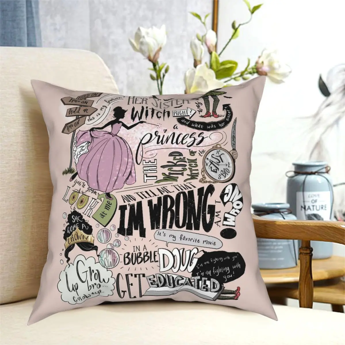 Wicked Witch Of The East Bro Square Pillowcase Polyester Creative Zipper Decor for Room Cushion Cover 18