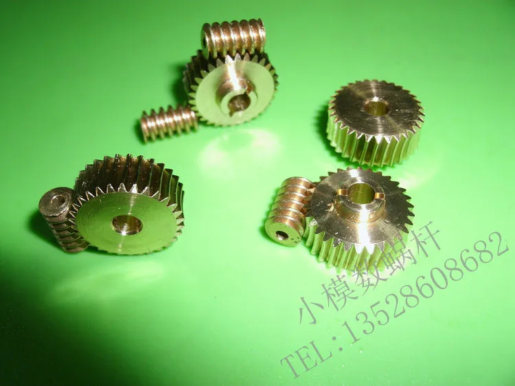 0.5 Mold Worm and Worm Wheel 1:40 telecomando giocattolo sterzo rame Worm and Worm Gear Combination/0.5 Mold Turbine Assemb