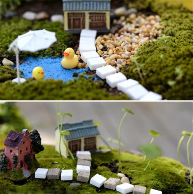 10pcs Resin Stone Ladder Fairy Garden Landscape Figurines Miniatures/Terrarium Dollhouse Material DIY Ornaments Accessories