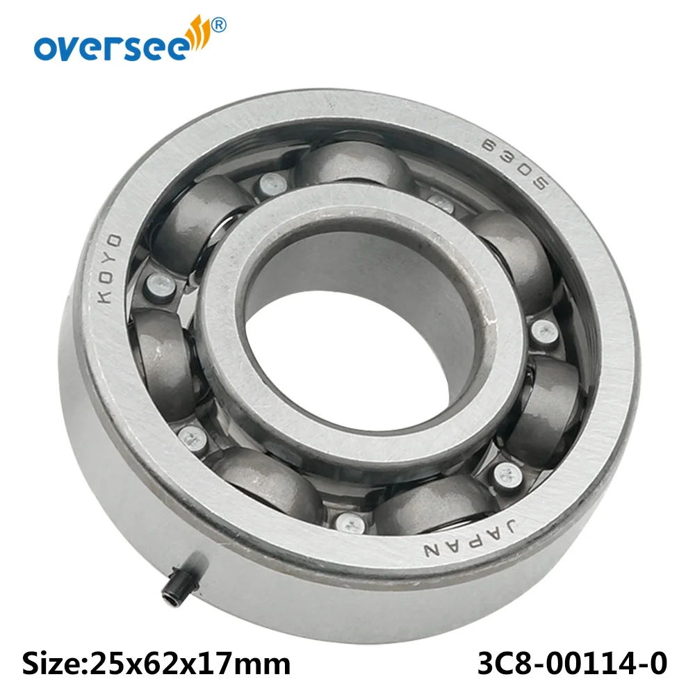 9603-3-6305 Ball Bearing For Tohatsu Outboard Motor 2 Stroke  9.9HP 15HP 18HP Crankshaft Size 25x62x17; 3C8-00114-0，3C8-00114