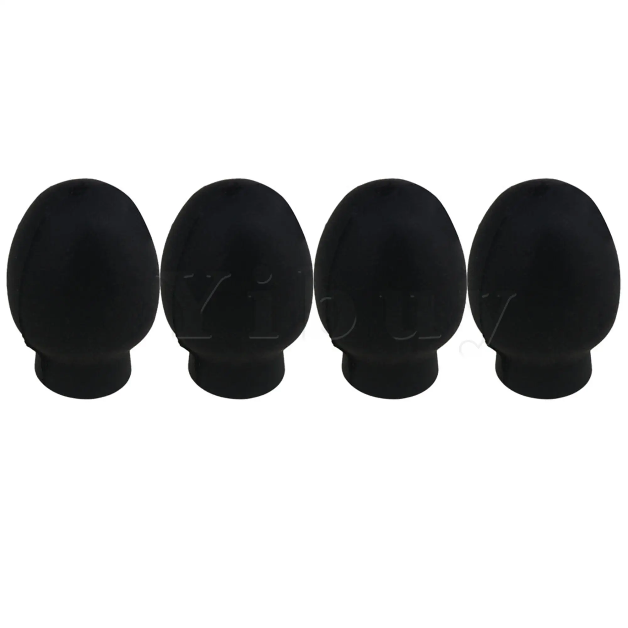 Yibuy 4PCS Rubber Oval Black Practice Tips for Drumstick Musical Replacement