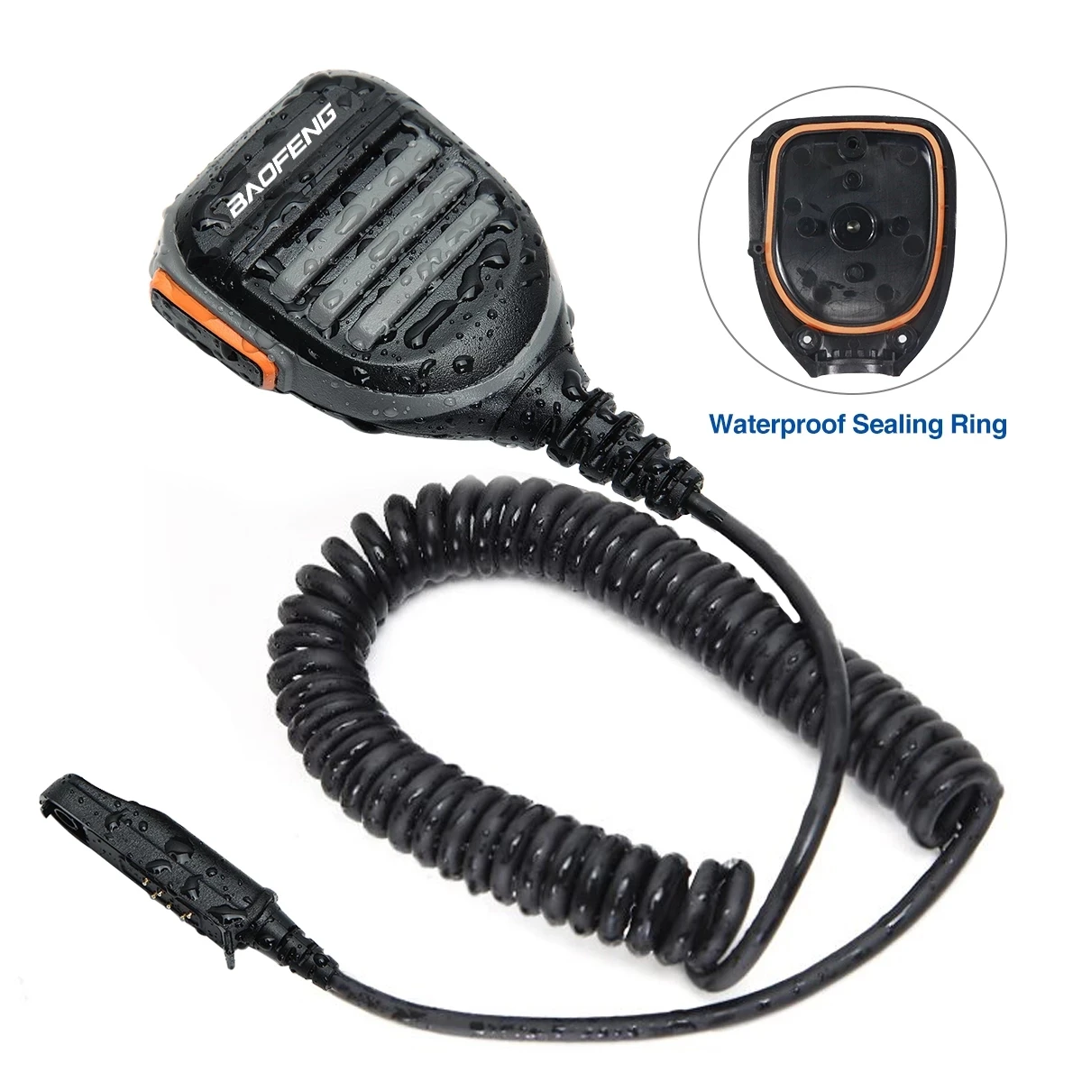 Baofeng-altavoz impermeable con micrófono, walkie-talkie, Radio bidireccional, para BaoFeng UV-9R Plus, UV-XR, UV-9R Pro, GT-3WP