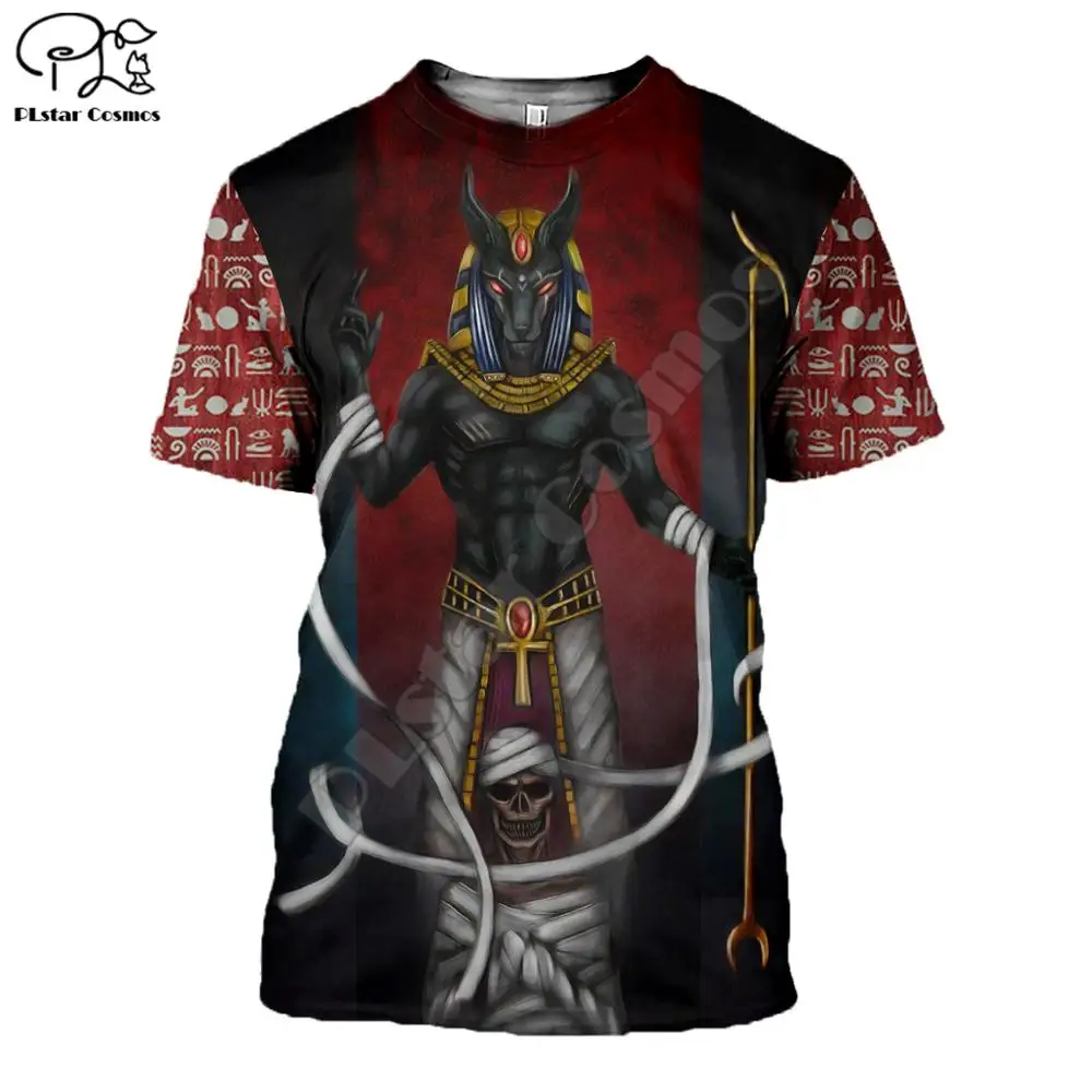 PLstar CosmosHorus Ancient Horus Egyptian God Eye of Egypt Pharaoh Anubis face 3dPrint T-shirt Men/Women Unisex Streetwear S-1 image 6