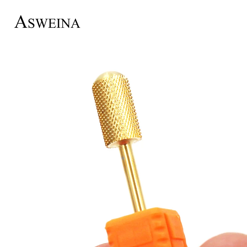 ASWEINA AAAAA Top Qualität F Gold Glatte Top Hartmetall Nagel Bohrer Bit Elektrische Nagel Datei Nail art Bohrer Zubehör