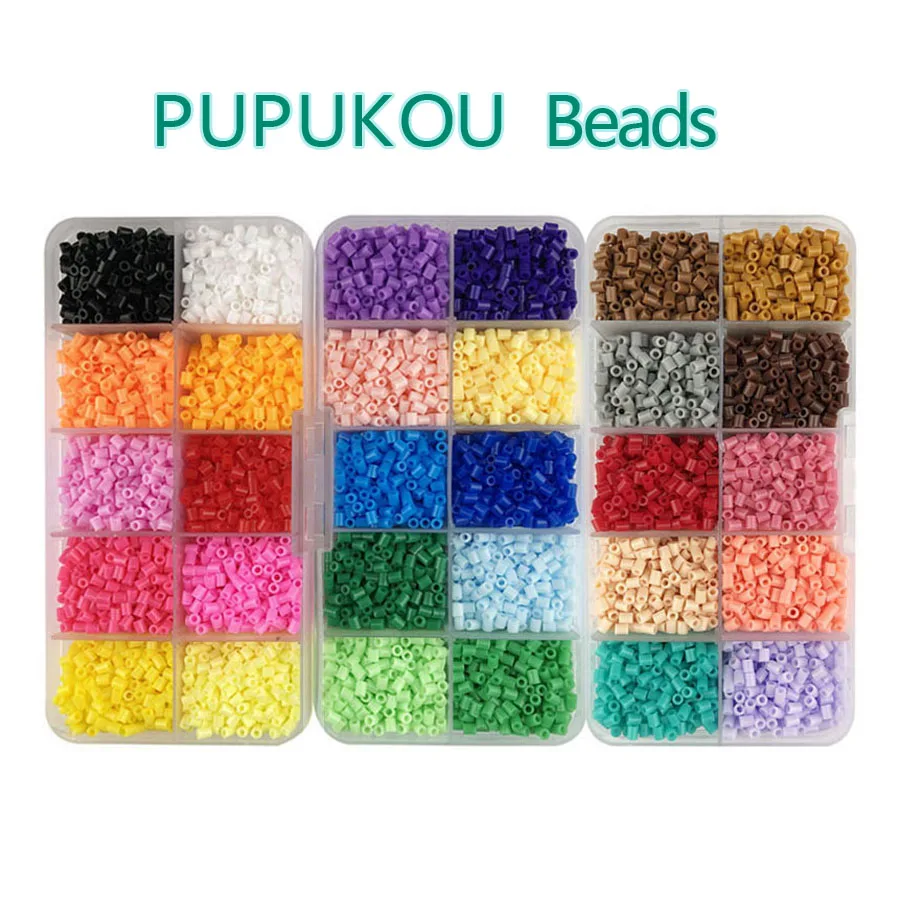 

2.6 mm 20-80colors Mini Hama Beads PUPUKOU Perler Iron Education Fuse Beads Jigsaw Puzzle 3D For Children Spell Replenish Toy