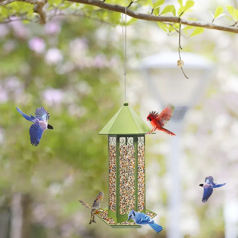 

New European Style Garden Wild Bird Feeder Outdoor Bird Feeders Food Container