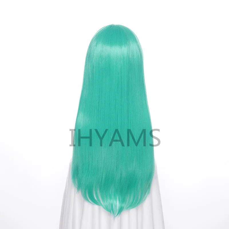 Peluca de Cosplay Bulma/Buruma, pelo sintético rizado verde de 65cm, pelucas para fiesta de disfraces de Halloween + gorro de peluca gratis