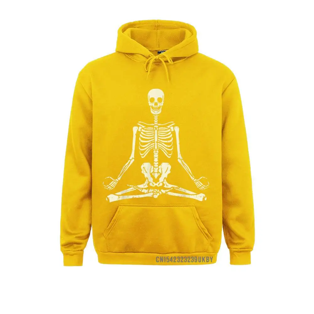 Sweat à capuche personnalisé à manches longues pour homme, motif squelette de méditation Lotus Yoga Zen Balance Halloween, tout nouveau