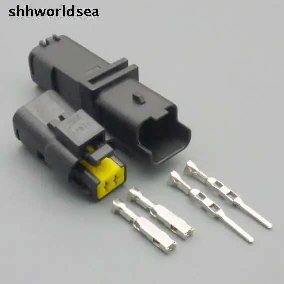 shhworldsea 5/30/100set 1.5mm female male  2Pin car connector Water temperature sensor plug-in