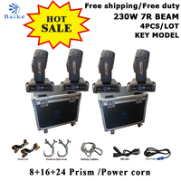 No duty Road case 1-4pcs Sharpy lyre Beam 230W 7R Moving Head Light 7r Beam 230 Beam 7R Beam Light Stage Beam Head Light