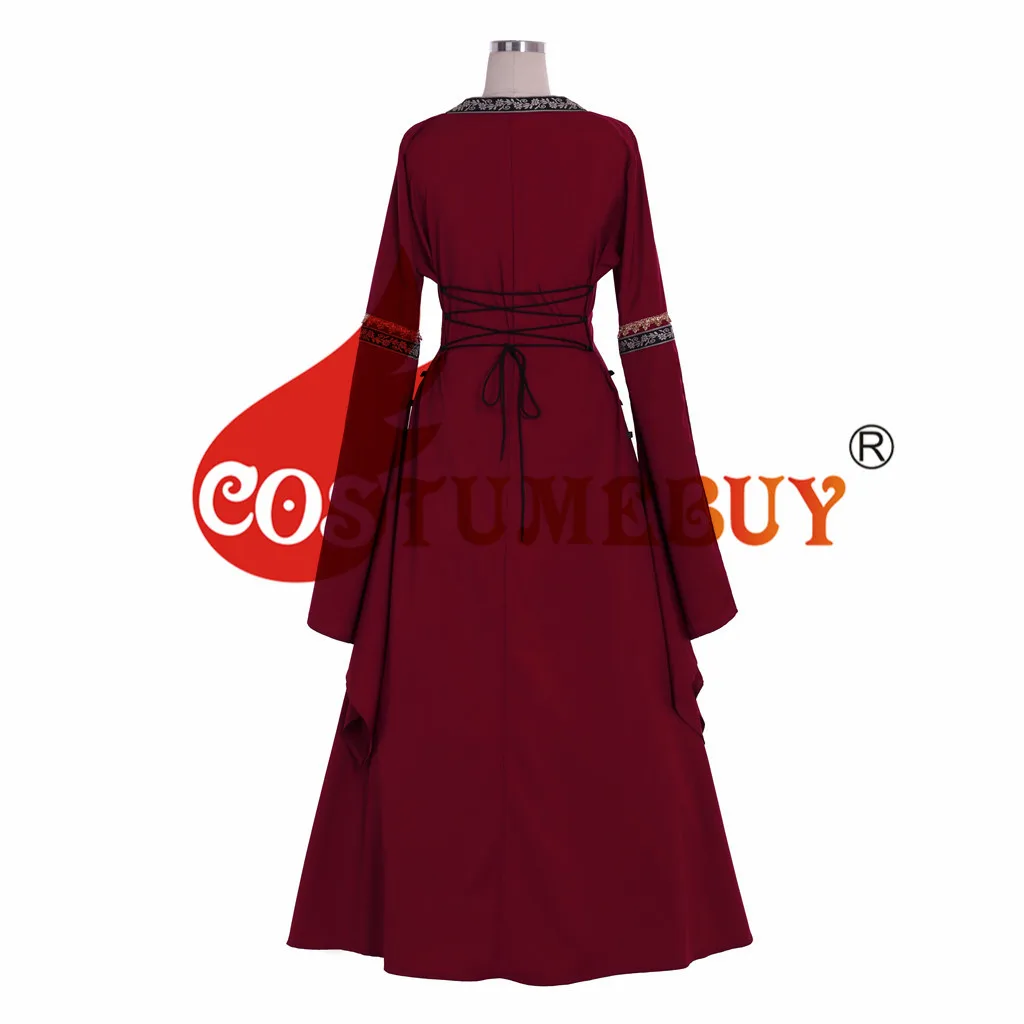 Costumebuy frauen Vintage Celtic Langarm Medieval Kleid Bodenlangen Renaissance Gothic Cosplay Halloween Kostüm Kleid