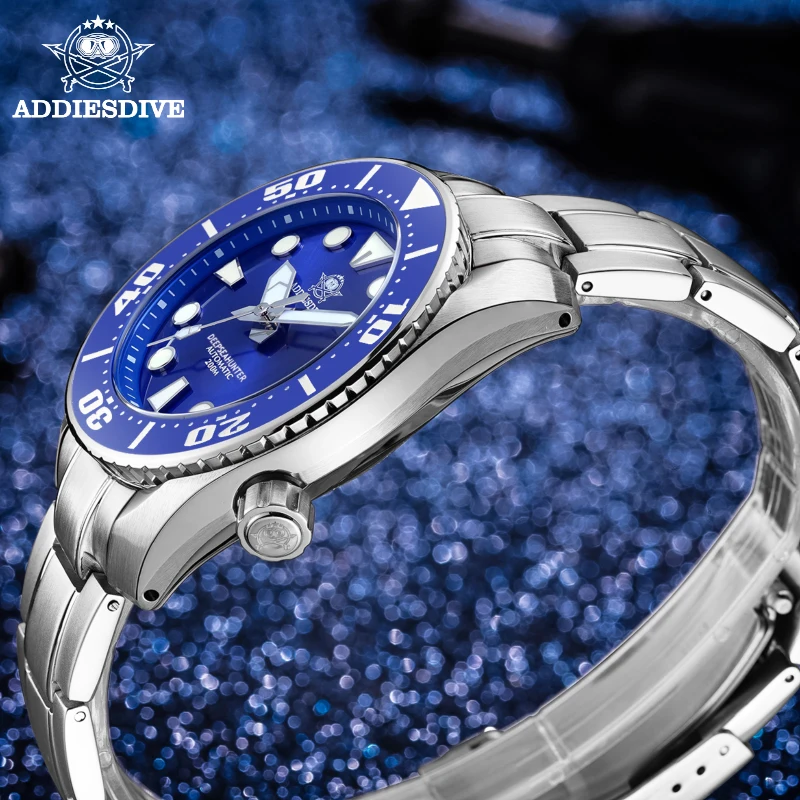 Imagem -04 - Addiesdive Relógio Automático Masculino Relógios de Sapphire Crystal Luminous Bezel Ceramic 200m Diver Bgw9 Aço Inoxidável