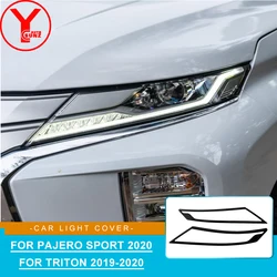 For Mitsubishi Montero Sport Pajero Sport 2020 Triton 2019-2020 head light cover ABS chrome front frame cover accessories YCSUNZ