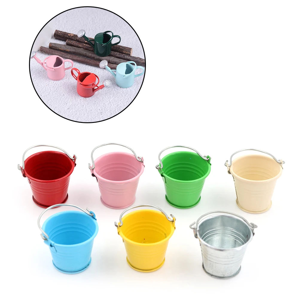 1/12 Watering Can Buckets Garden Miniature Decoration For Children Kids Dolls Acces Dollhouse Miniature Furniture Toys