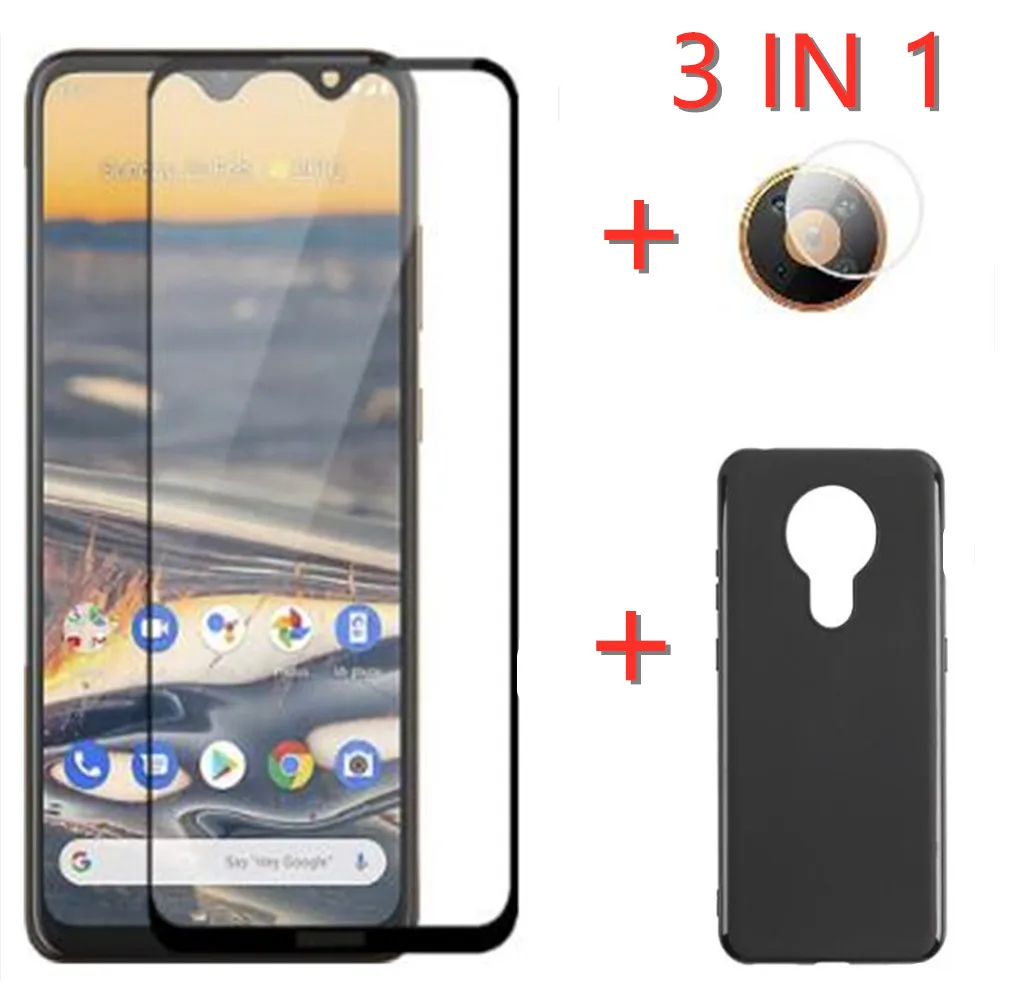 3in1 Full Cover Tempered Glass Case For Nokia 7.2 6.2 Camera Lens Screen Protector Protective Glass For Nokia 5.3 TA-1234 Glass