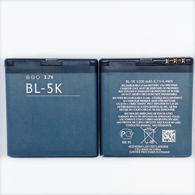 High Quality 1200mAh BL-5K Battery For Nokia N85 N86 N87 8MP 2610S 701 C7 X7 C7-00 Battery BL5K