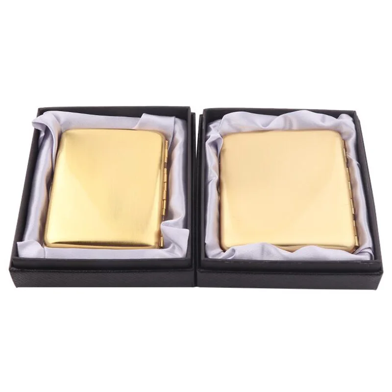 Metal Stainless Steel Men Cigarette Case with Gift Box For 16 Pcs Tobacco Cigarette Box Cigarette Holder Best Gift