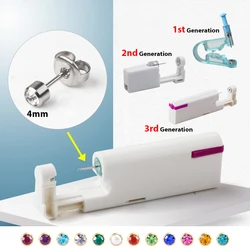 1PC Disposable Sterile หูเจาะหูคริสตัล CZ Birthstone Stud ต่างหูกระดูกอ่อน Tragus Helix Piercings สำหรับผู้หญิงผู้ชายเด็ก