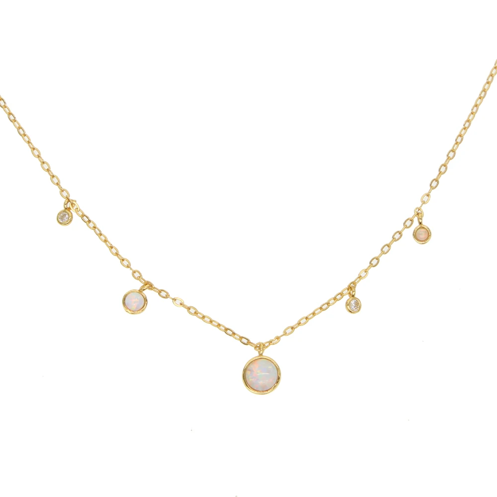 real 925 silver moonstones cz station jewelry chain elegant women stunning lovely white opal pendant necklace fashio necklaces