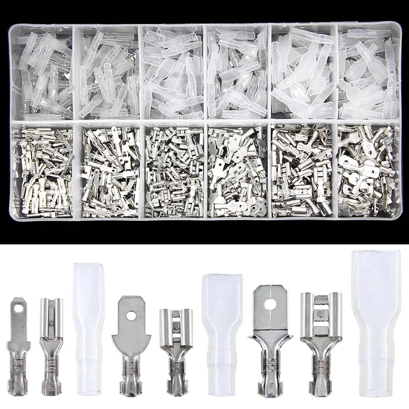 

450PCS 2.8/4.8/6.3mm Assorted Automotive Splice Crimp Terminals Insulated Electrical Wire Butt Connectors Kit Female Male Spade